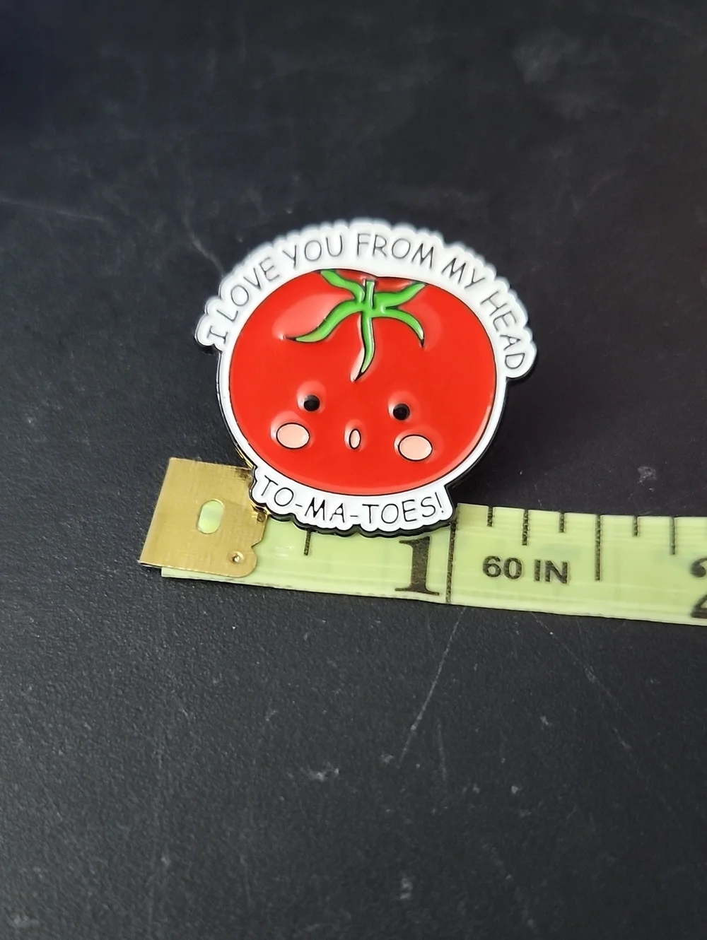 Cute Red Tomato Enamel Pin - I Love You From My Head To-Ma-Toes